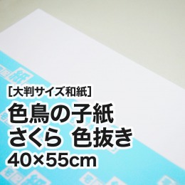 【大判和紙】色鳥の子紙　さくら　色抜き　40×55cm