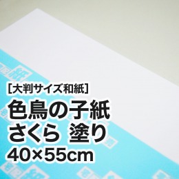 【大判和紙】色鳥の子紙　さくら　塗り　40×55cm